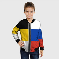 Бомбер детский Россия - патриот, цвет: 3D-черный — фото 2