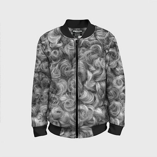 Детский бомбер Кудрявая шерсть баранов / 3D-Черный – фото 1