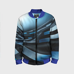 Детский бомбер Черно-синий абстрактный спортивный стиль