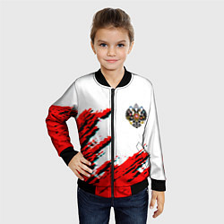 Бомбер детский Россия герб империя, цвет: 3D-черный — фото 2