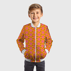 Бомбер детский Паттерн розы с листиками, цвет: 3D-белый — фото 2