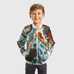 Бомбер детский Мраморная текстура, цвет: 3D-белый — фото 2