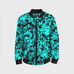 Детский бомбер Пятнистый яркий чёрно-голубой