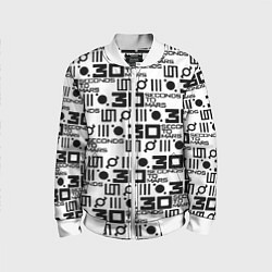 Бомбер детский Thirty Seconds to Mars pattern rock, цвет: 3D-белый