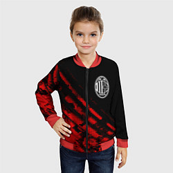 Бомбер детский AC Milan sport grunge, цвет: 3D-красный — фото 2