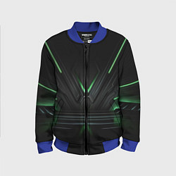 Детский бомбер Футуристическая абстракция с зеленым неоновым свет