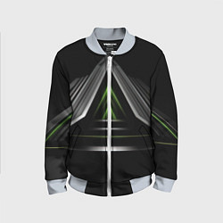 Бомбер детский Black green abstract nvidia style, цвет: 3D-серый