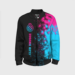 Бомбер детский Club Brugge - neon gradient по-вертикали, цвет: 3D-черный