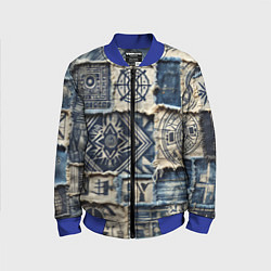 Детский бомбер Татуировки майя на дениме