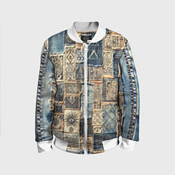 Детский бомбер Татуировки племени майя пэчворк