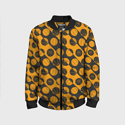 Бомбер детский Баскетбольный дизайн, цвет: 3D-черный