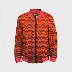 Детский бомбер Красные линии и чёрные полосы
