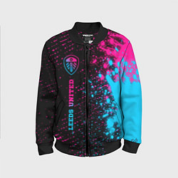 Бомбер детский Leeds United - neon gradient по-вертикали, цвет: 3D-черный