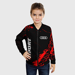 Бомбер детский Audi red sport tires, цвет: 3D-черный — фото 2