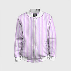 Бомбер детский Светло-сиреневый полосатый, цвет: 3D-белый
