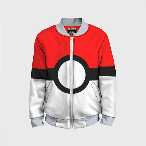 Детский бомбер Pokeball texture / 3D-Серый – фото 1