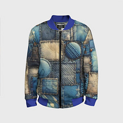 Детский бомбер Denim patchwork - ai art
