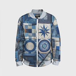 Бомбер детский Denim patchwork - ai art, цвет: 3D-серый