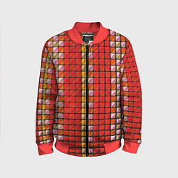 Бомбер детский Красные плитки, цвет: 3D-красный