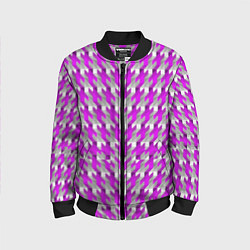 Бомбер детский Розово-белый паттерн, цвет: 3D-черный