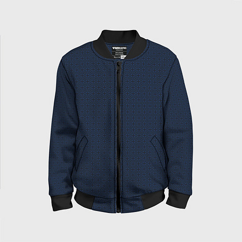 Детский бомбер Тёмный синий паттерн узоры / 3D-Черный – фото 1