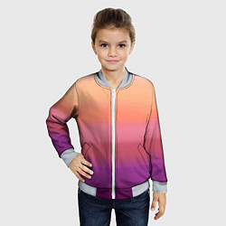 Бомбер детский Абстракция градиент на закате дня, цвет: 3D-серый — фото 2
