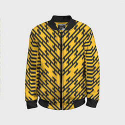 Детский бомбер Чёрные полосы на жёлтом фоне