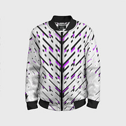 Детский бомбер Black and purple stripes on a white background