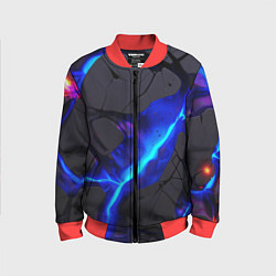 Детский бомбер Темный синий неон из разлома плит