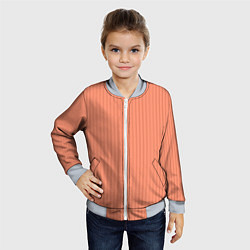 Бомбер детский Тёмный персиковый в полоску, цвет: 3D-серый — фото 2