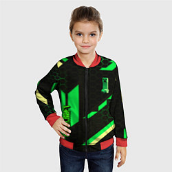 Бомбер детский Minecraft creeper game pattern, цвет: 3D-красный — фото 2