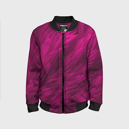 Детский бомбер Мех в цвете маджента / 3D-Черный – фото 1