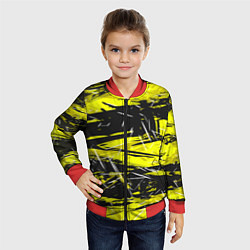 Бомбер детский Yellow geometry - спортивный узор, цвет: 3D-красный — фото 2