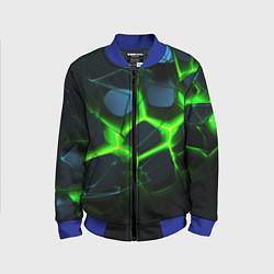 Детский бомбер Зеленый неон и разлом плит