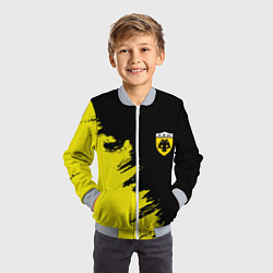 Бомбер детский AEK sport color yellow, цвет: 3D-серый — фото 2