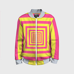 Детский бомбер Желтые квадраты трансформация