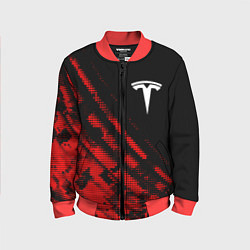 Бомбер детский Tesla sport grunge, цвет: 3D-красный