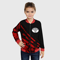 Бомбер детский Daewoo sport grunge, цвет: 3D-красный — фото 2