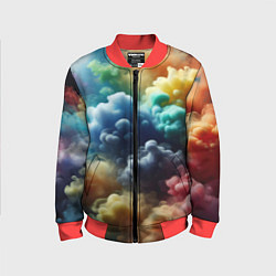 Бомбер детский Яркий цветной дым, цвет: 3D-красный