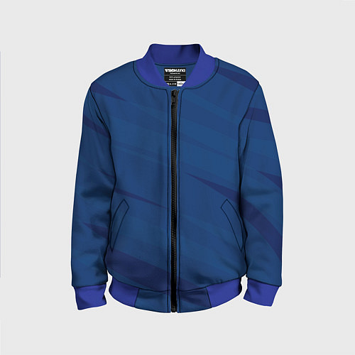 Детский бомбер Тёмно-синий полосами / 3D-Синий – фото 1