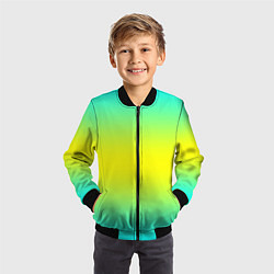 Бомбер детский Кислотный градиент, цвет: 3D-черный — фото 2