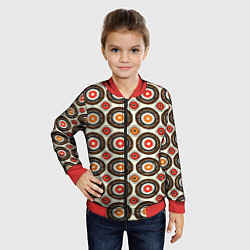Бомбер детский Африканские узоры круг, цвет: 3D-красный — фото 2