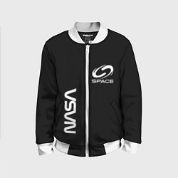 Бомбер детский Nasa space logo white, цвет: 3D-белый