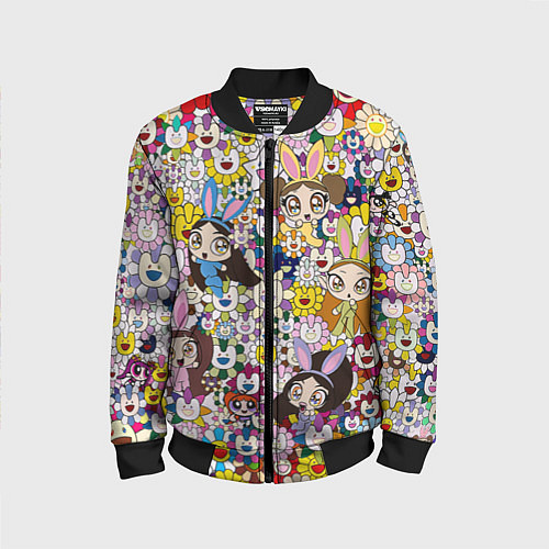 Детский бомбер Right now NewJeans and Takashi Murakami / 3D-Черный – фото 1