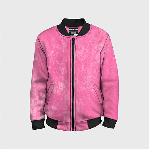 Детский бомбер Pink bleached splashes / 3D-Черный – фото 1