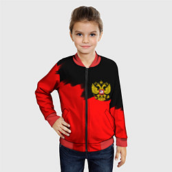 Бомбер детский Россия красные краски, цвет: 3D-красный — фото 2