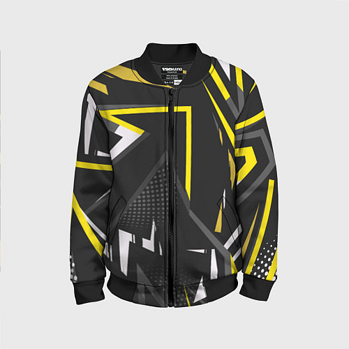 Детский бомбер Абстрактный узор с геометрической концепцией / 3D-Черный – фото 1