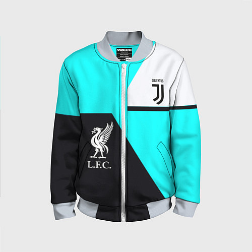 Детский бомбер Juventus x Liverpool geometry / 3D-Серый – фото 1