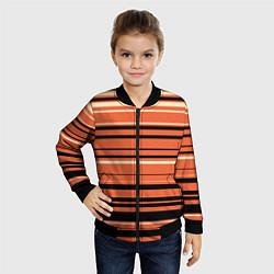 Бомбер детский Оранжевый полосами, цвет: 3D-черный — фото 2