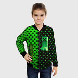 Бомбер детский Minecraft creeper pattern, цвет: 3D-черный — фото 2